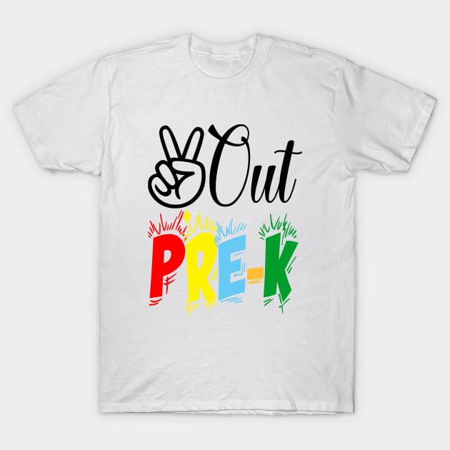 Peace Out Pre-K Last Day of School Summer Beach T-Shirt by adil shop